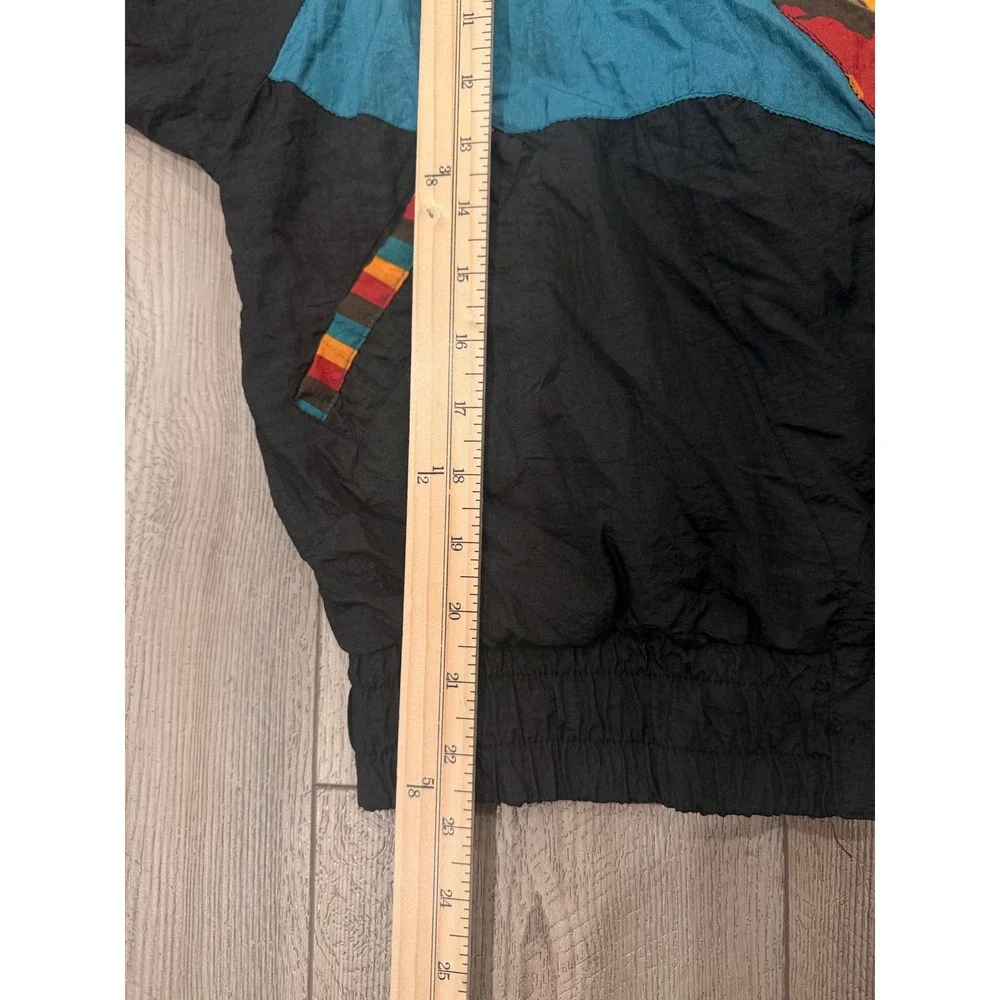 Vintage River Edge Sport Windbreaker Jacket Colorblock‎ Camo Teal Black PL